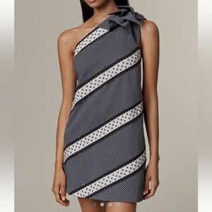 Maeve One-Shoulder Dress in Black and Cream